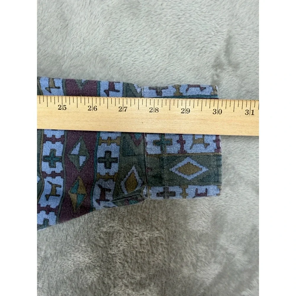 L.L. Bean Chamois Cloth Shirt Mens M Geometric Southwest USA Cotton